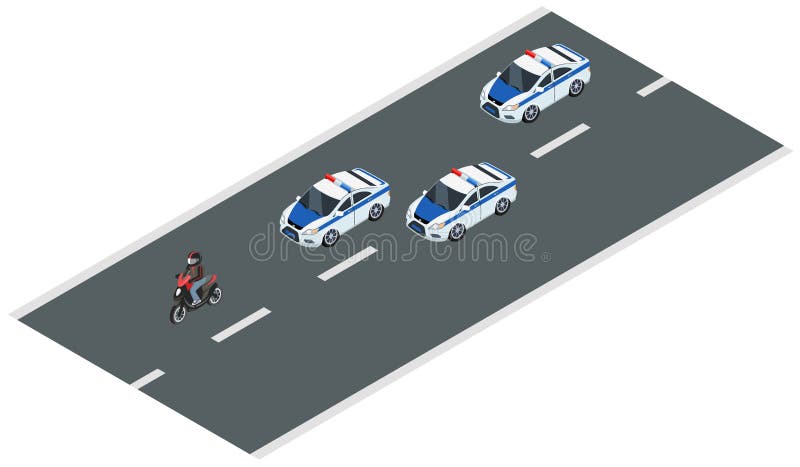 Policeman Police Car Along Street Stock Illustrations 6 Policeman