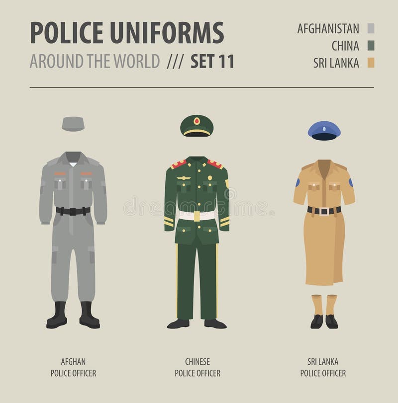 Police Uniforms Around the World. Suit, Clothing Asian Police Officers ...