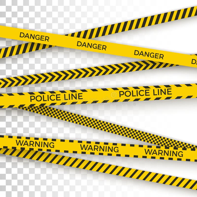 Police Yellow Tape. Danger Zone with Line Barrier. Warning Strip