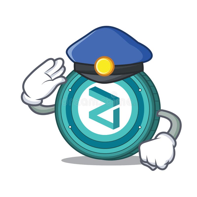 Police Zilliqa coin character cartoon vector illustration