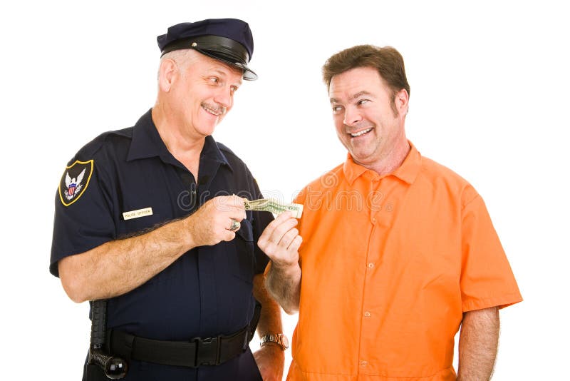 Policeman Accepts Bribe stock photography