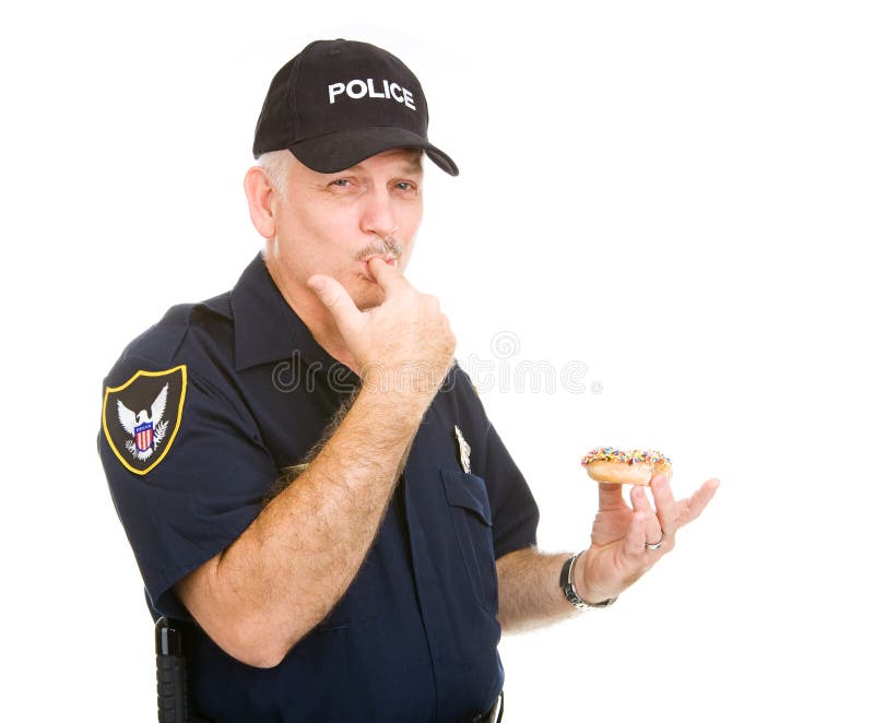 Policeman Licking Fingers