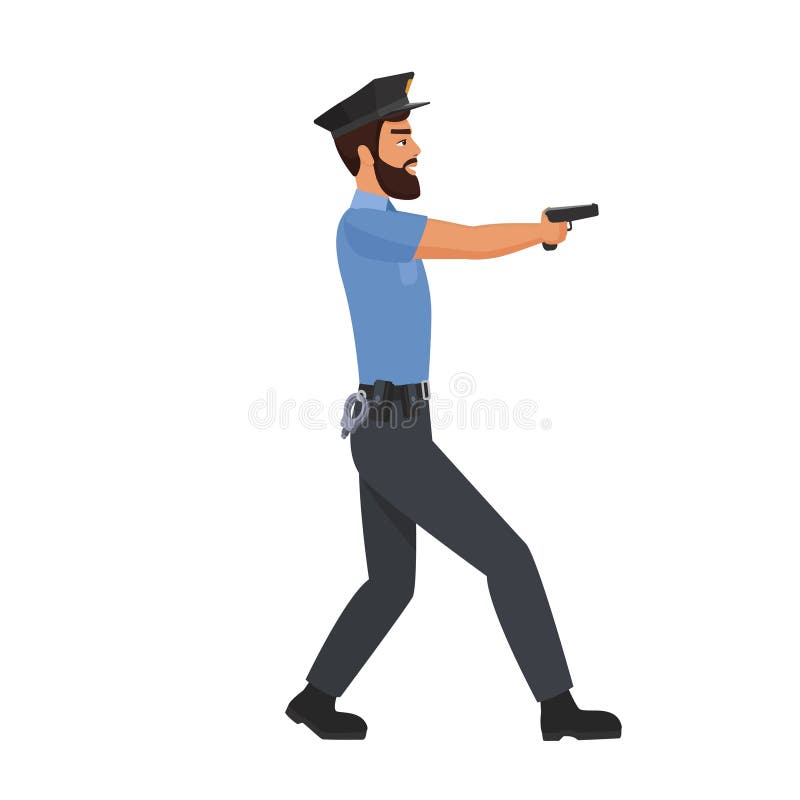 police officer gun drawn