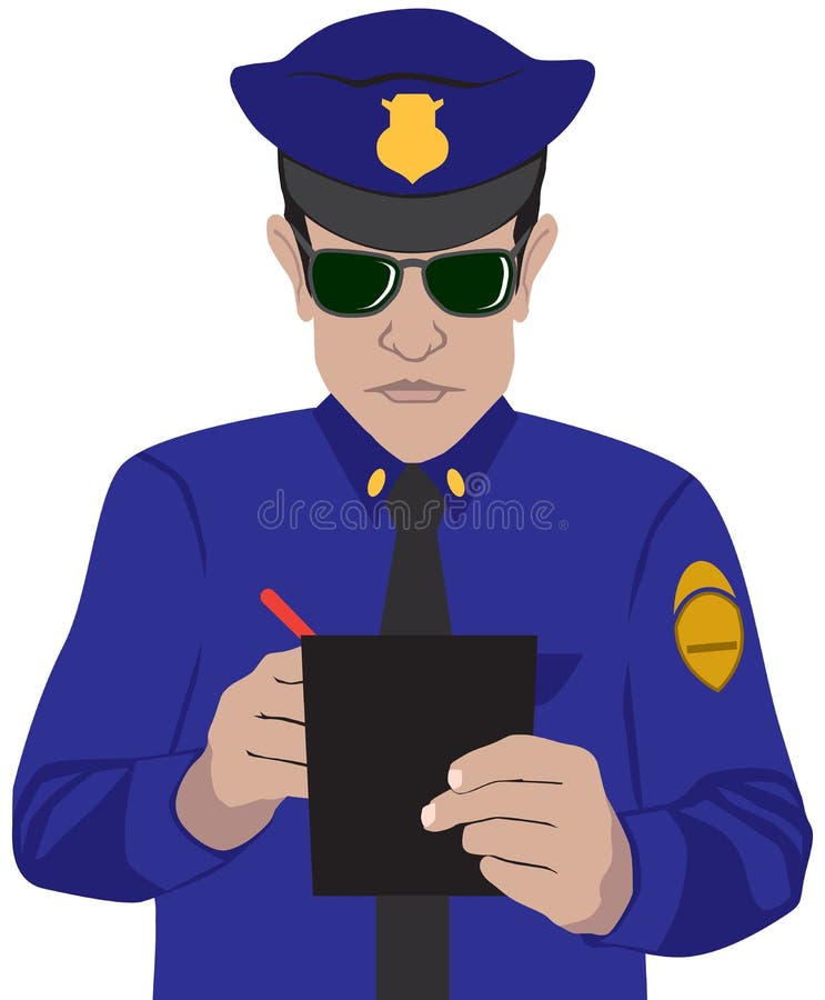 Policeman Writing Ticket Stock Illustrations 112 Policeman Writing