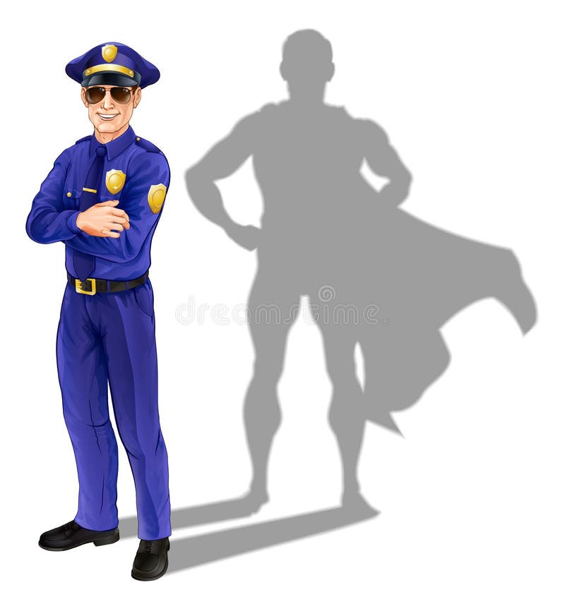 Policier de super héros illustration de vecteur Policier de super héros illustration de vecteur
