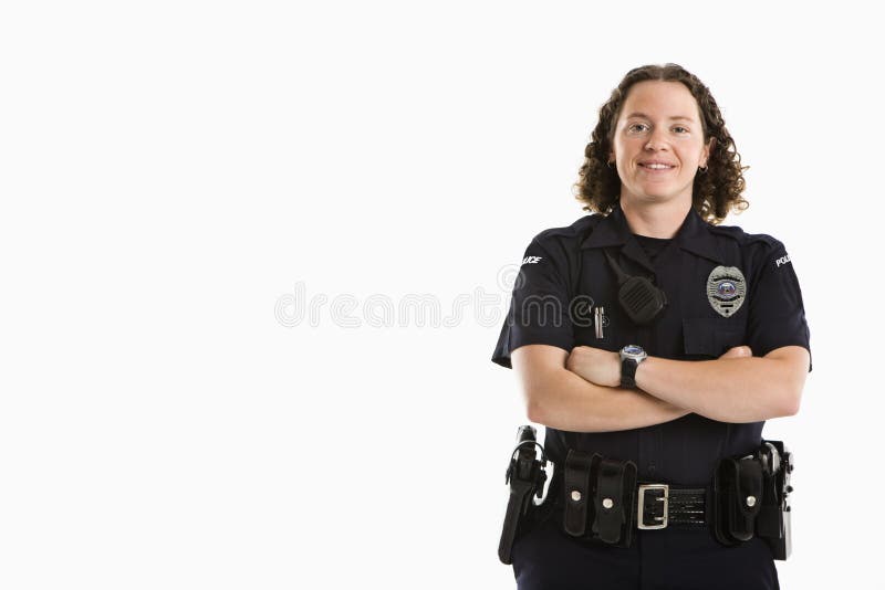 Policière de sourire. image libre de droits Policière de sourire. image libre de droits