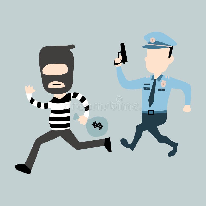 Policja i złodziej royalty ilustracja Policja i złodziej royalty ilustracja