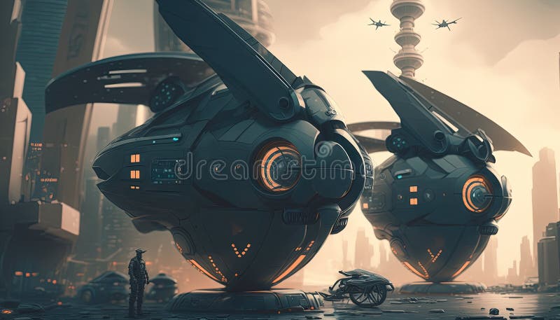 Policja lotnicza obserwacja drona quadcopter miejska policja lotnicza. ai generacyjne ilustracja wektor