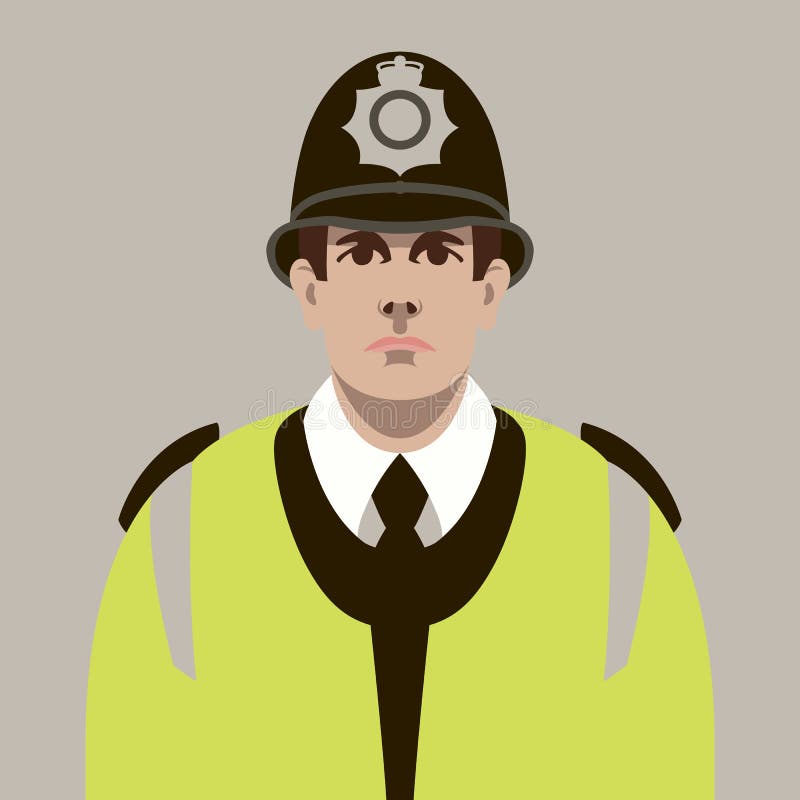 Policjant twarzy mieszkania stylu wektorowy ilustracyjny przód ilustracji Policjant twarzy mieszkania stylu wektorowy ilustracyjny przód ilustracji