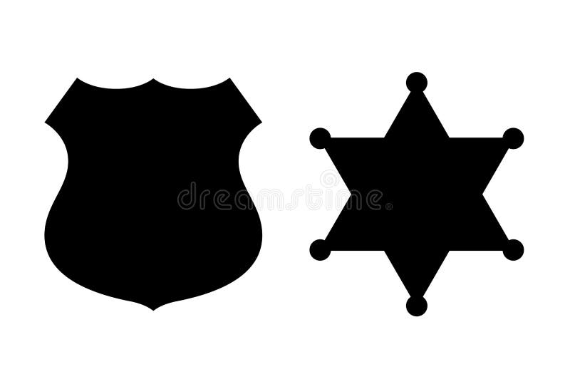 Policjanta i szeryfa odznaki ikona ilustracja wektor