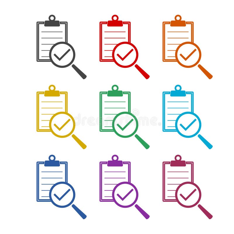 Policy compliance icon isolated on white background, color set royalty free illustration