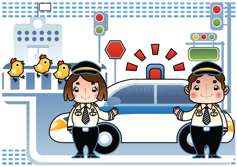 traffic police with siren car. Vector illustration decorative design. traffic police with siren car. Vector illustration decorative design