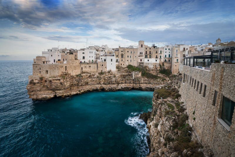 Polignano a Mare in the evening, Apulia, Bari, Italy. Polignano a Mare in the evening, Apulia, Bari, Italy