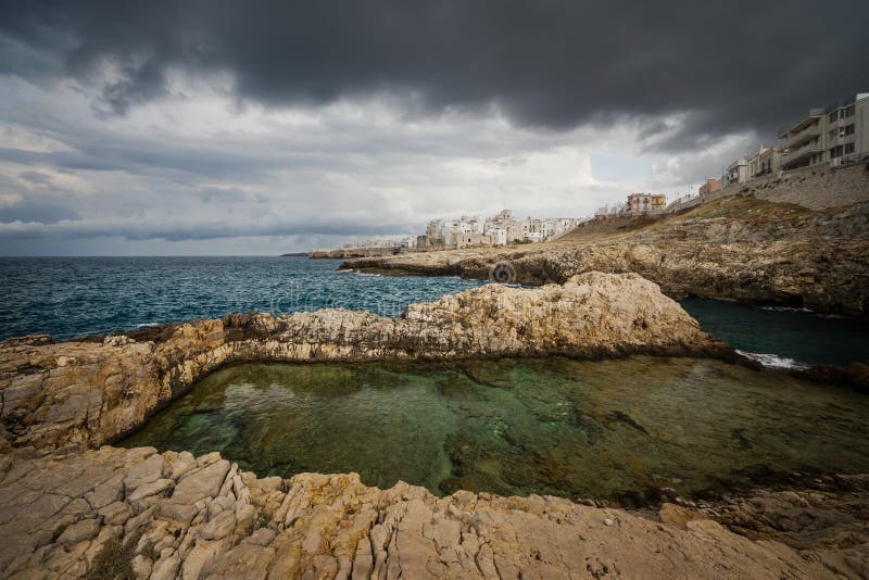 Polignano a Mare in the evening, Apulia, Bari, Italy. Polignano a Mare in the evening, Apulia, Bari, Italy