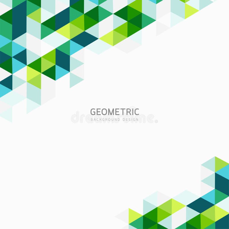 Poligonul verde de fundal geometric abstract modern care se suprapune cu triunghiuri de culori neobișnuite pentru mesajul dvs.. în stock illustration