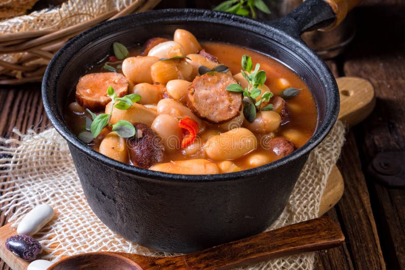 Polish Baked Beans with Sausage Stock Photo Image of cuisine, meal