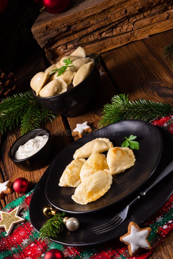Polish Christmas Pierogi with Sauerkraut and Mushrooms Stock Photo ...