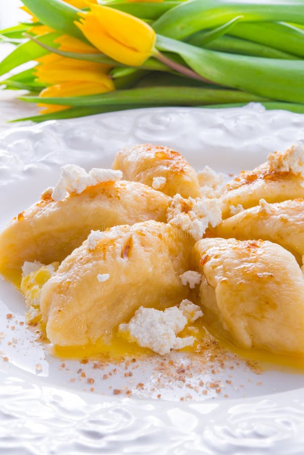 Polish Curd dumplings stock image