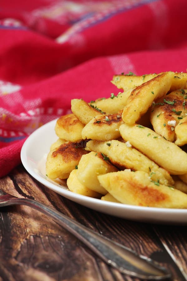 Polish Dish Kopytka Served at the Table Stock Image Image of polish