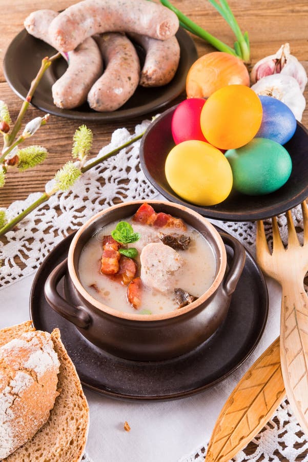 Polish Easter soup with egg