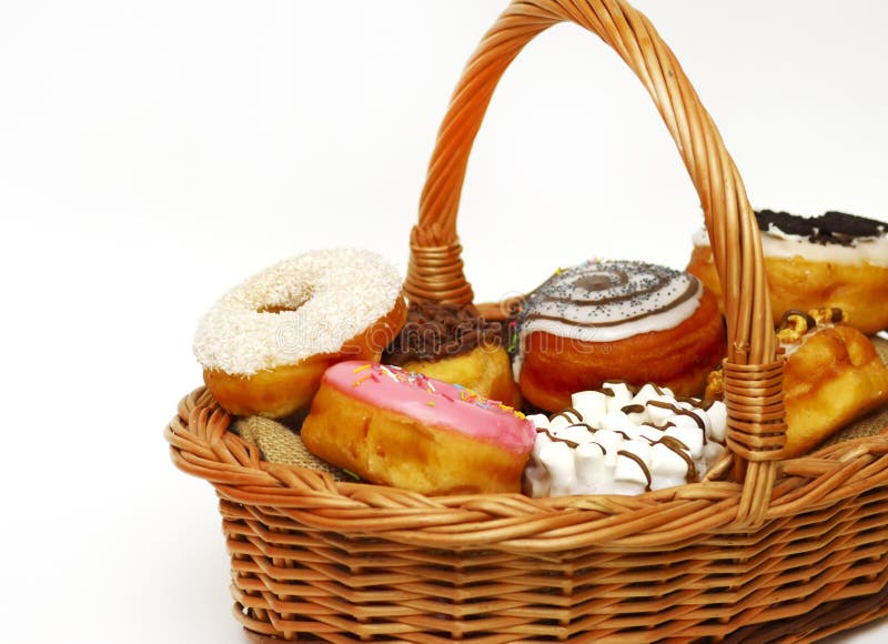 Polish Freshly Baked Donuts in Basket Isolated Stock Photo Image of