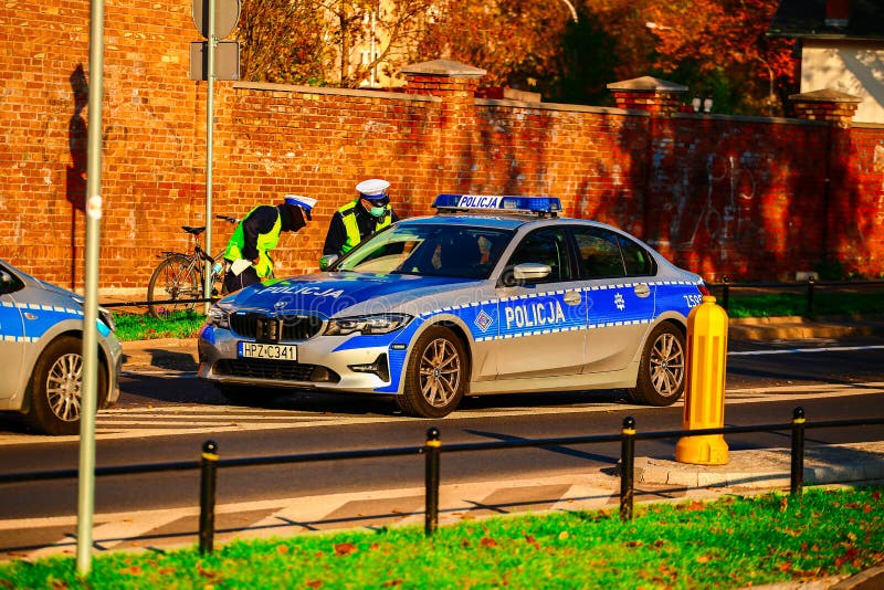 Polish Police Car at National Independence Day in Gdansk in Poland