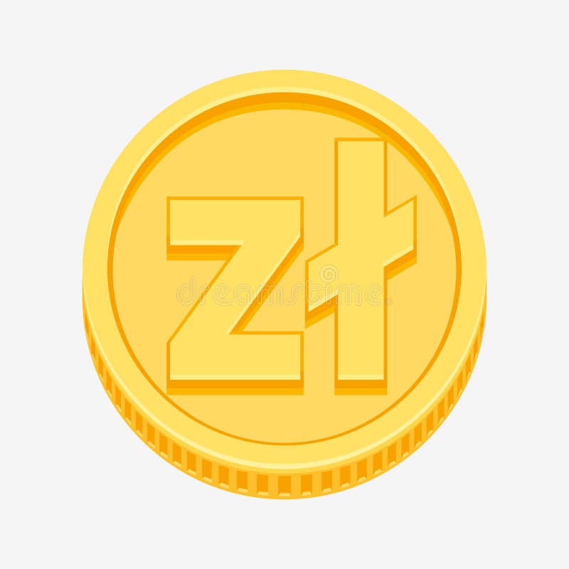 Polish Zloty Symbol On Gold Coin Stock Vector - Illustration of ...