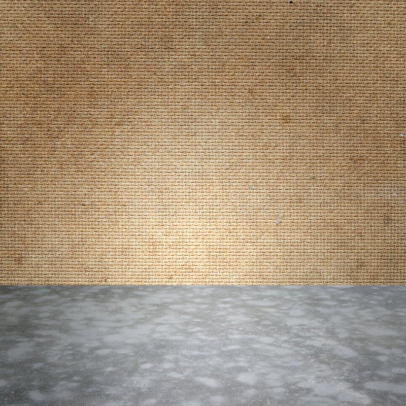 Polished Bare Concrete Floor And Plywood Wall Texture Stock Photo