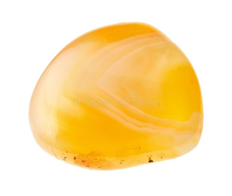 Rolled Carnelian Gemstone Isolated On White Stock Image Image of