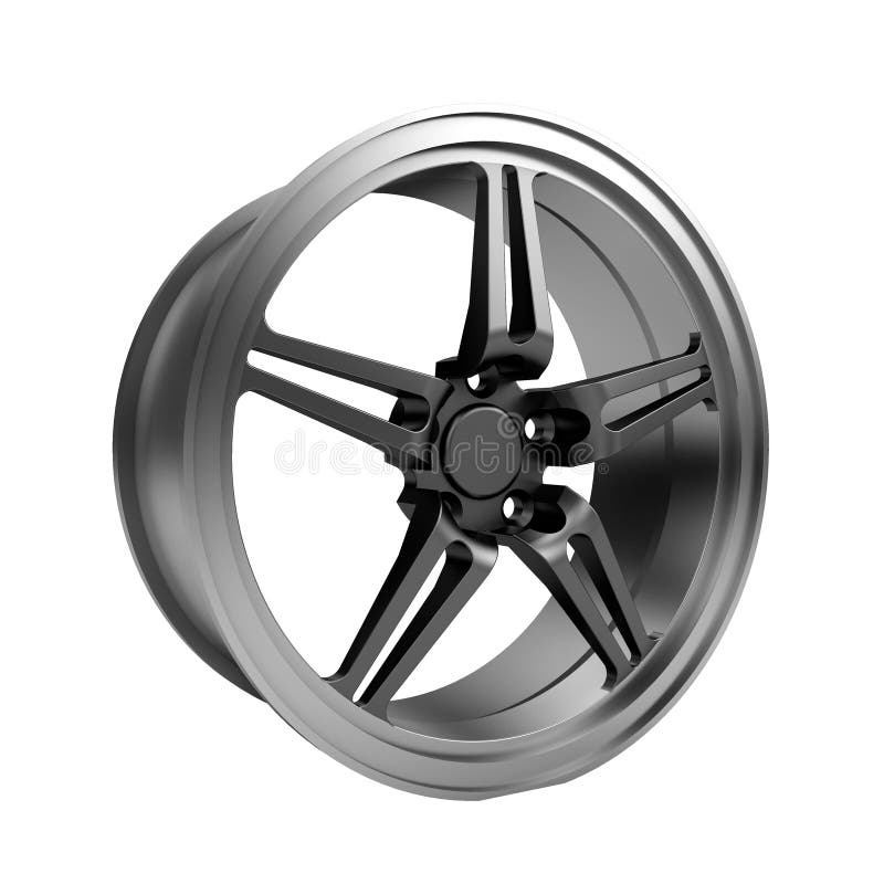 Polished Chrome Rim Wheel on White Stock Illustration Illustration of auto, automotive 42724518