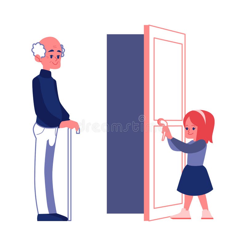 Person Opening Door Stock Illustrations 385 Person Opening