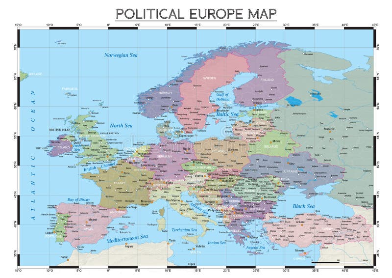 Political Map Of Europe With Capitals