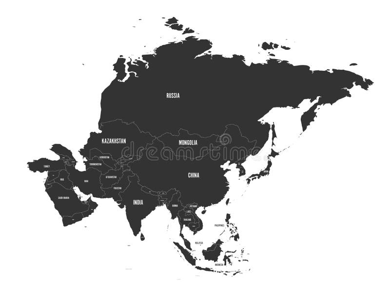 Political map of Asia. Vector illustration.