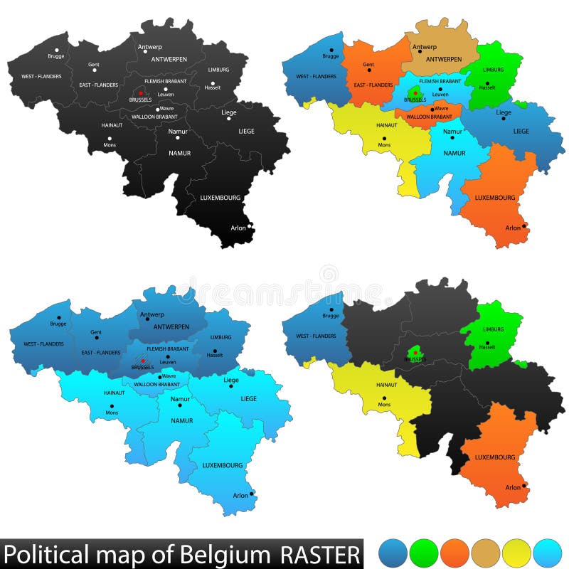 Political map of Belgium vector illustration