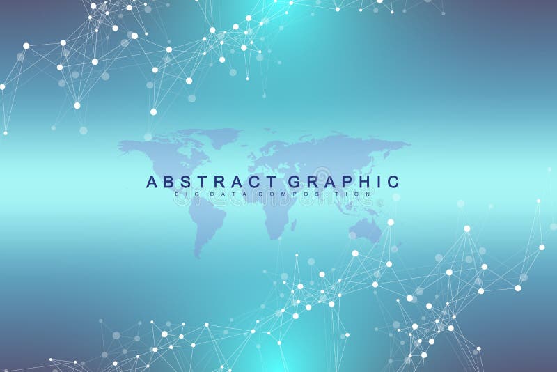 Political World Map with global technology networking concept. Digital data visualization. Lines plexus. Big Data stock illustration Political World Map with global technology networking concept. Digital data visualization. Lines plexus. Big Data stock illustration