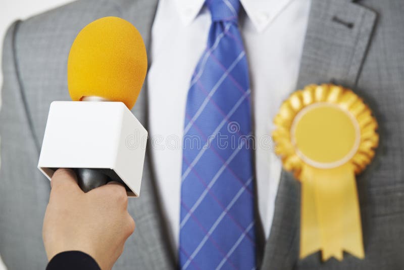 Politician Being Interviewed By Journalist During Election