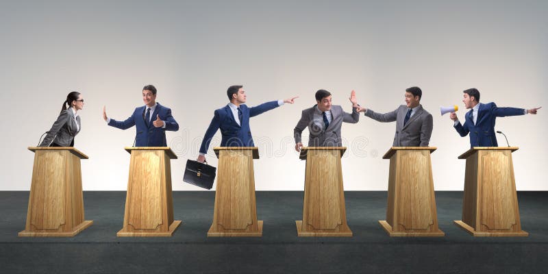 The Politicians Participating in Political Debate Stock Photo - Image