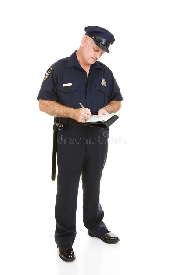 Politieman - het Volledige Lichaam van het Citaat stock fotografie Politieman - het Volledige Lichaam van het Citaat stock fotografie