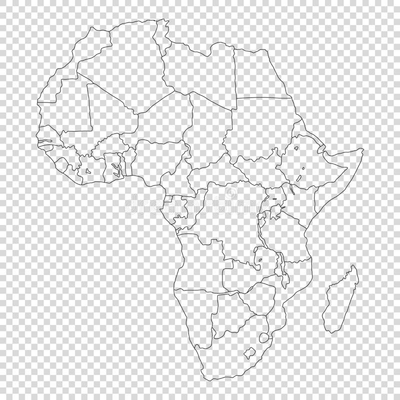Politische Karte Afrikas Mit Transparentem Hintergrund Vektor Abbildung