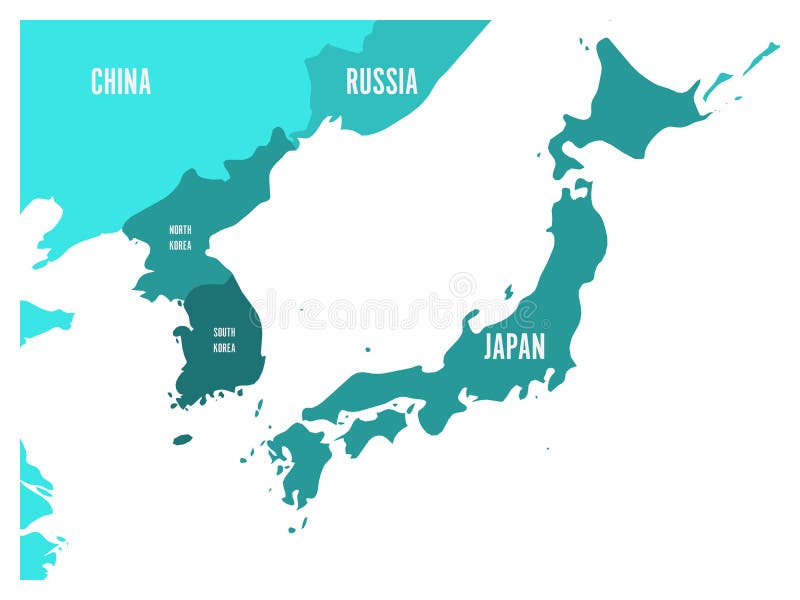 Politische Karte der koreanischen und japanischen Region, des Südkoreas, des Nordkoreas und des Japans lizenzfreie abbildung Politische Karte der koreanischen und japanischen Region, des Südkoreas, des Nordkoreas und des Japans lizenzfreie abbildung