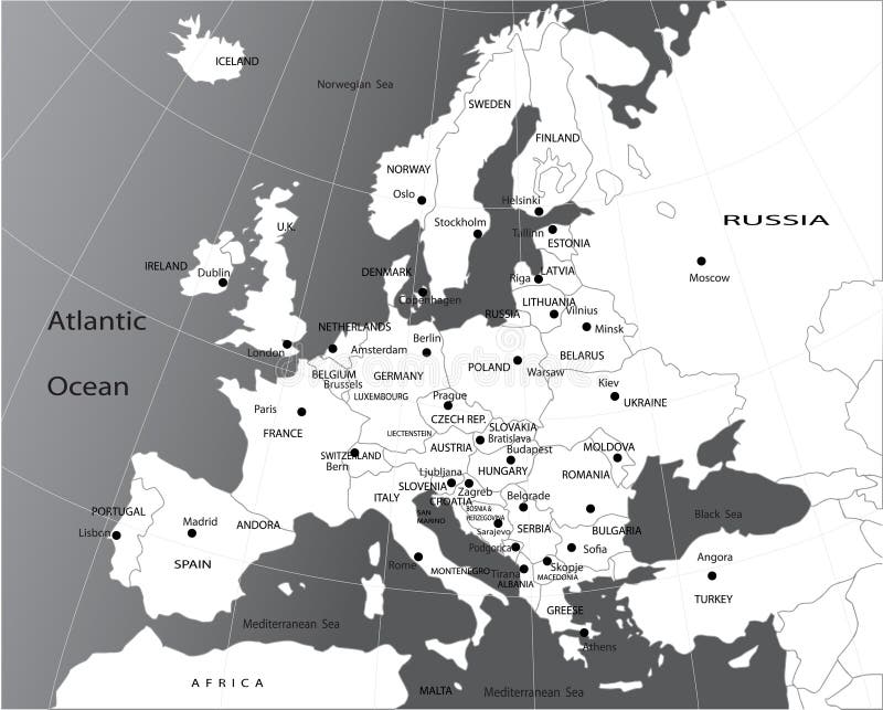 politisk Europa översikt royaltyfri illustrationer politisk Europa översikt royaltyfri illustrationer