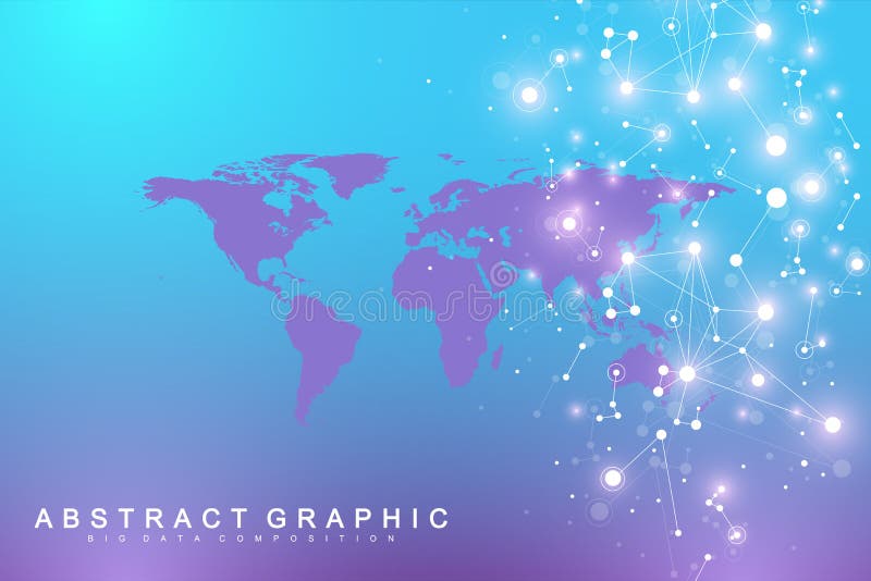 Polityczna Światowa mapa z globalnym technologia networking pojęciem Cyfrowych dane unaocznienie Naukowy cybernetyczny ilustracji Polityczna Światowa mapa z globalnym technologia networking pojęciem Cyfrowych dane unaocznienie Naukowy cybernetyczny ilustracji