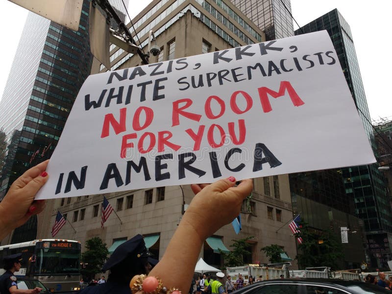 Polityczny protesta znak, NYC, NY, usa