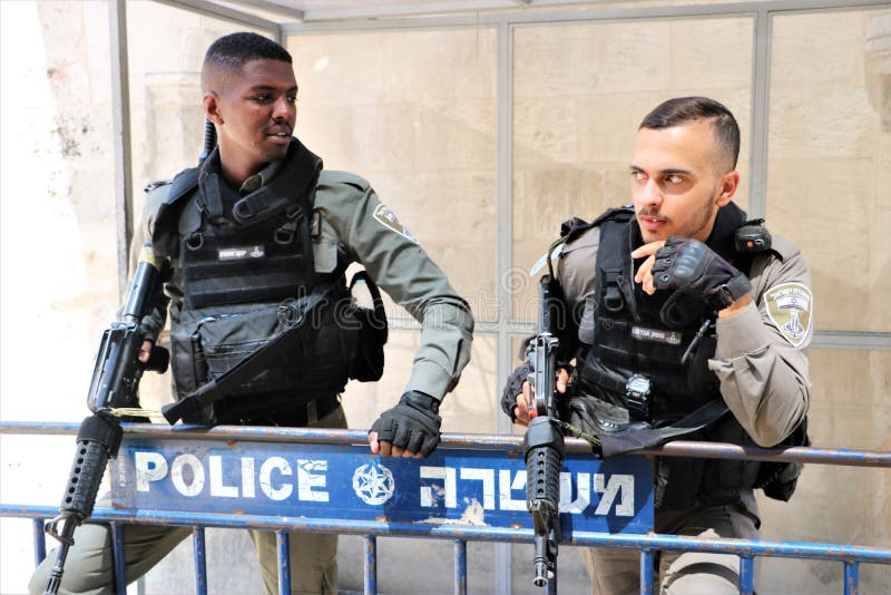 Polizei in Jerusalem, Israel stockbild Polizei in Jerusalem, Israel stockbild