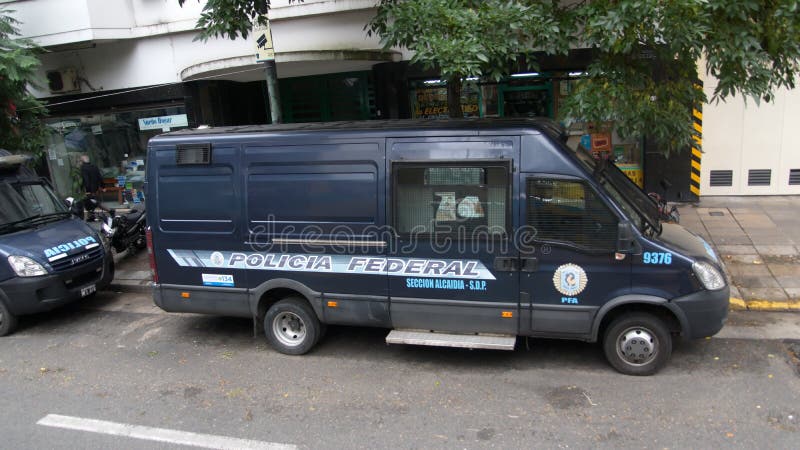 Police van parked in front of a police station in Buenos Aires, Argentina. Police van parked in front of a police station in Buenos Aires, Argentina