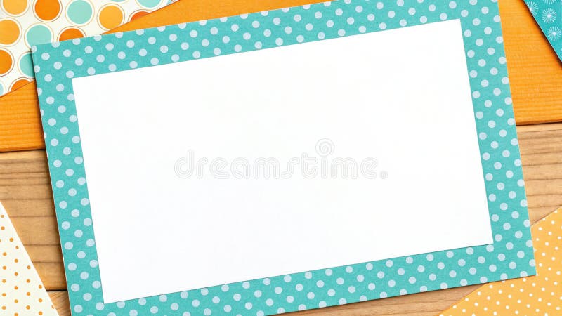 Polka Dot and Pattern Border with Paper Texture and Citrus Splash Palette vector illustration