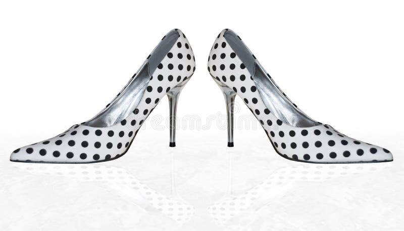 polka dot high heels