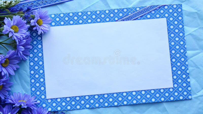 Polka Dot and Pattern Border with Paper Texture and Blue Serenity Palette vector illustration