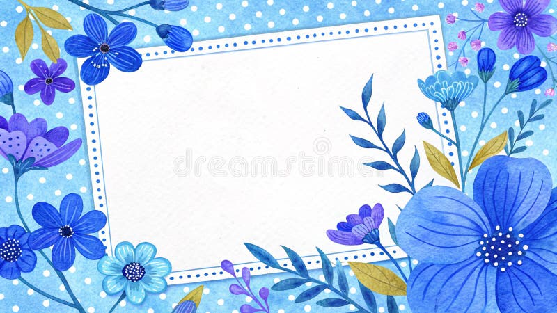 Polka Dot and Pattern Border with Paper Texture and Blue Serenity Palette vector illustration
