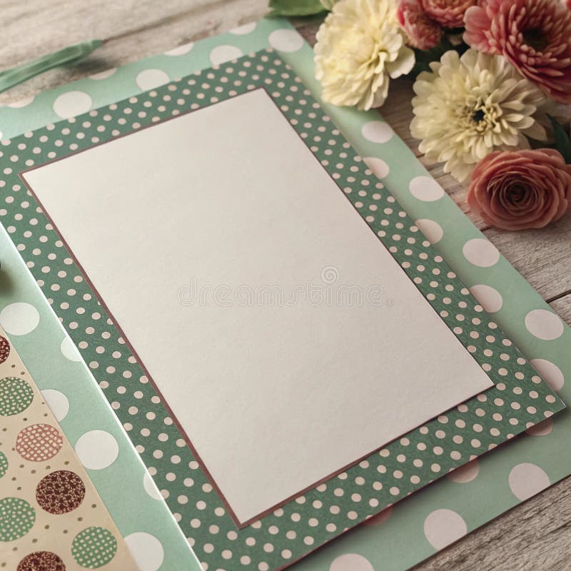 Polka Dot and Pattern Border with Paper Texture and Earthy Elegance Palette vector illustration